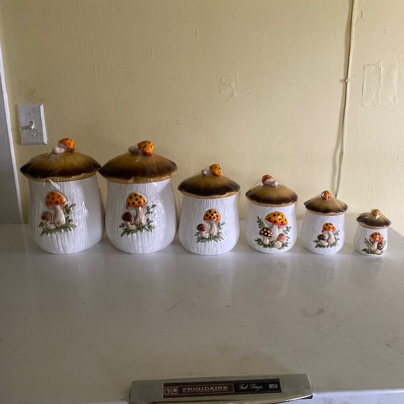Sears Other - 6 Vintage 1978 Sears Merry Mushroom Made In Japan Ceramic Canister